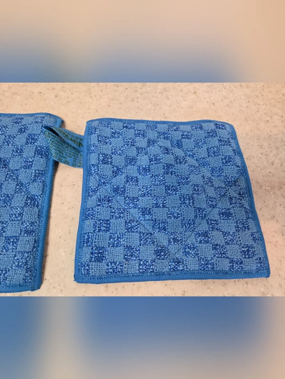 Norwex EnviroScrub Cloths Set of 2 Blue Microfiber Scrubber Cleaning Pads 6